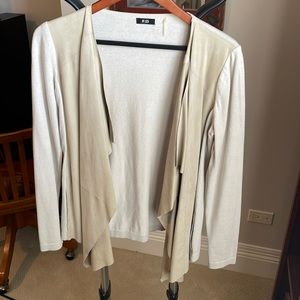 Suede panel cardigan jacket
